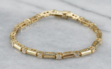 14K Yellow Gold Finish 4Ct Diamond Round Cut Lab Created Women's Tennis Bracelet Diamond Bracelet price