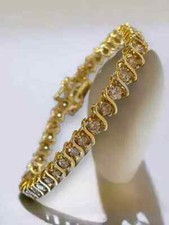 5Ct Round Cut Lab Created Diamond Women's Tennis Bracelet 14K Yellow Gold Plated Diamond Bracelet price