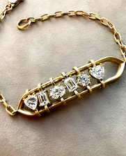 3Ct Treated Certified Gorgeous White Diamond Chain Bracelet.925 Silver-New Style Diamond Bracelet price