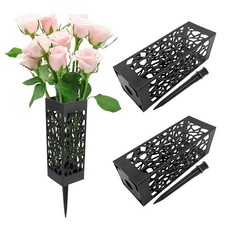 2Pcs Grave Cemetery Vases with Spikes 12 Inch, Graveside Flower Holder, Graveyar Vase price