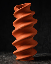 Spiral Tower Vase | Twisted Helix Sculpture | 3D Printed Finish Matte Vase price