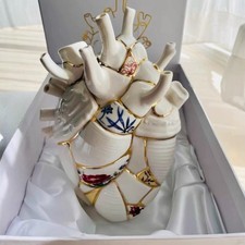Collectible Ceramic Heart - Shaped Vase Desktop Decoration Gift Box Set Gift Toy Vase price