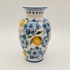 Muchoise Ceramic Lemon Vase White/Blue Vase price