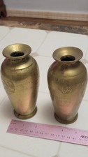 重纯铜Gold Brass Etched Floral Asian Decorative Bud Vases Bottle Free Standing 6 in Vase price