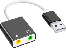USB Audio Adapter External Sound Card 3.5mm Mic Headphone for PC Laptop Sound Card price
