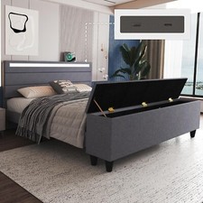 Full/Queen/Bed Frame with Storage/Upholstered Headboard with Charging Station Bed Frame price