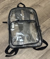 Eastsport Clear Transparent Large Backpack Black Trim Zip, Adjustable Straps Men's Backpack price