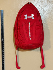 Under Armour Red Backpack Zip Closure Padded Adjustable Straps Unisex Travel Men's Backpack price