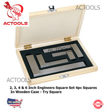 Precision Steel Hardened Square 4Pcs  Set Ground Machinist Tool 2" 3" 4" 6" USA Set Square price