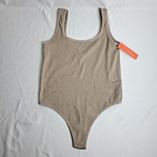 Colsie Women's Seamless Scoop Ribbed Bodysuit -Beige -Size Large - NWT Women's Bodysuit price