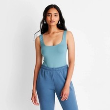 Women's Seamless Tank Bodysuit - A New Day™ Teal XL Women's Bodysuit price