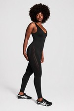 PINK Satin Seamless Plunge Workout Jumpsuit/Size Medium Women's Bodysuit price