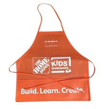 New Home Depot Kids' Workshop Orange Apron W/Pockets For Painting & Crafts Painting Apron price