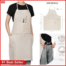 Cotton Canvas Painting Apron with 3 Pockets Adjustable Neck Strap for Artists Painting Apron price