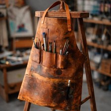 Leather  Canvas Artist Apron – Studio Art & Painting Apron with Pockets Painting Apron price