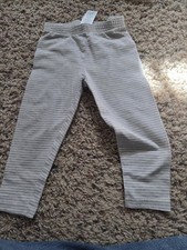 Carter's Baby Girls 12M Grey & White Striped Leggings Girls' Capri Pants price