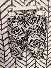 Sweet Vintage Black White Purple Lightweight Capri Pants Baby Girls 12M 2045 Girls' Capri Pants price