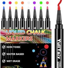 8 Chalk Markers Liquid Pens Blackboard Chalkboard Fine Tip Erasable Window Glass Liquid Eraser price