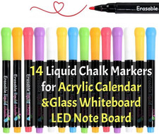 14 Pack Liquid Chalk Markers, Fine Tip 0.04 Inch Neon Wet Erase Pens Liquid Eraser price