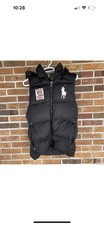 Polo Ralph Lauren Puffer Vest Down LT USA Ski Patch Hood Black Tall Men's Vest price