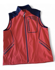 Vineyard Vines Men’s XL Full Zip Vest Pockets Stand-Up Collar Golf Red/Navy Men's Vest price