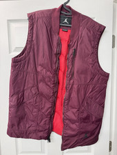 Jordan Men’s Burgundy Full Zip Puffer Vest w/ Pockets Stand-Up Collar XL Men's Vest price
