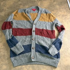 Unionbay Cardigan Sweater Mens XL Gray Striped Multi-Color Knit YT43006 Men's Cardigans price