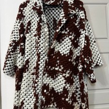 Brown white crochet coat Men's Cardigans price