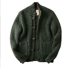 Wool Blend Cardigan Coat Men Thick Knitted Sweater Jacket Outwear Pocket Outwear Men's Cardigans price