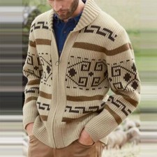 Mens Sweater Big Lebowski Cardigan Knit Jeffery Zip Up Adult New Movie Costume Men's Cardigans price