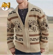 Mens Sweater Big Lebowski Cardigan Knit Jeffery Zip Up Adult New Movie Costume Men's Cardigans price