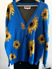 ADVISRY Men's Floral Sunflower Knit Button Front V-Neck Cardigan Sweater L Men's Cardigans price