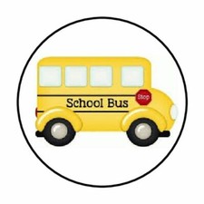 48 SCHOOL BUS ENVELOPE SEALS LABELS STICKERS 1.2" ROUND School Label price