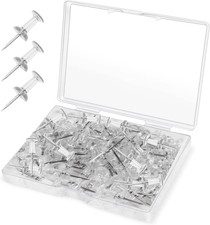 Clear Thumb Tacks for Wall 100- Pack - Clear Plastic Head Thumbtacks with Steel Pins & Thumbtacks price
