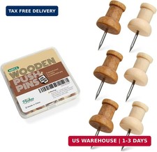 40 Pcs Wood Push Pins, Decorative Wooden Thumb Tacks for Cork Board, Natural Pins & Thumbtacks price