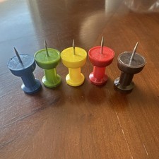 Multicolor Jumbo Plastic Push Pins Thumbtacks w/ Metal Points, Lot of 5 Pins & Thumbtacks price