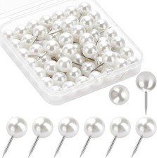 60 Pcs Push Pins, Thumb Tacks for Decorative Wall, Pearl White Thumbtacks for Bu Pins & Thumbtacks price