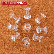 100PCS Standard Thumb Tacks Large Clear Push Pins for Board Steel Point Pins USA Pins & Thumbtacks price