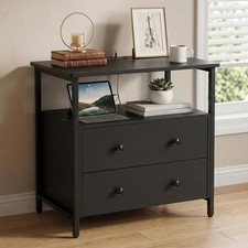 27" Wide Wood Nightstand with Charging Station & Open Shelf for Easy Access Baby Room Nightstand price
