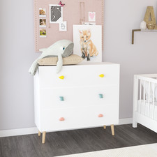 Kids 3-Drawer Dresser & Baby Nightstand, Toddler Storage Cabinet for Nursery Baby Room Nightstand price