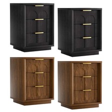 Set of 2 Nightstand Side Tables Spacious Storage with 3 Drawers Bedside Table US Baby Room Nightstand price