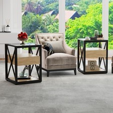 2 bedside tables made of MDF and tempered glass top with drawers Baby Room Nightstand price