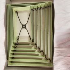 Venetian Blind 14" LAMPSHADE Retro Mid Century Modern Green Metal Lamp Shade Venetian Blind price