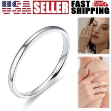 Solid Sterling Silver Ring Midi Thin Stacking, 2mm Polished Band, Sizes 6 to 10 Silver Ring price