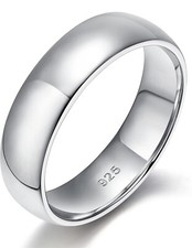 Solid .925 Sterling Silver Wedding Band Ring For Men And Women Multiple Sizes Silver Ring price