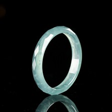 5A Grade Water Jade Faceted Couple Band Jewelry Gift With Authentic Certificate Silver Ring price
