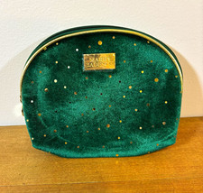 Mario Badescu Velvet Zippered Makeup Bag Pouch Green & Gold Makeup Bag price