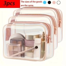 3Pc Transparent PVC Storage Bag Travel Toiletry Bag Cosmetic Toiletry Clear Bag Makeup Bag price