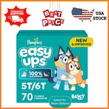 Pampers Easy Ups Bluey Potty Training Pants Size 5T6T, 70 Count (Select for More Baby Training Pants price