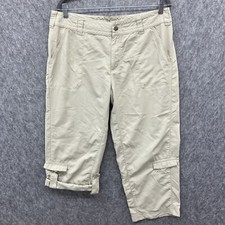 Columbia Titanium Nylon Capri Pants Womens 14 Khaki Tan Roll Up Leg Shorts & Capri (Outdoor) price